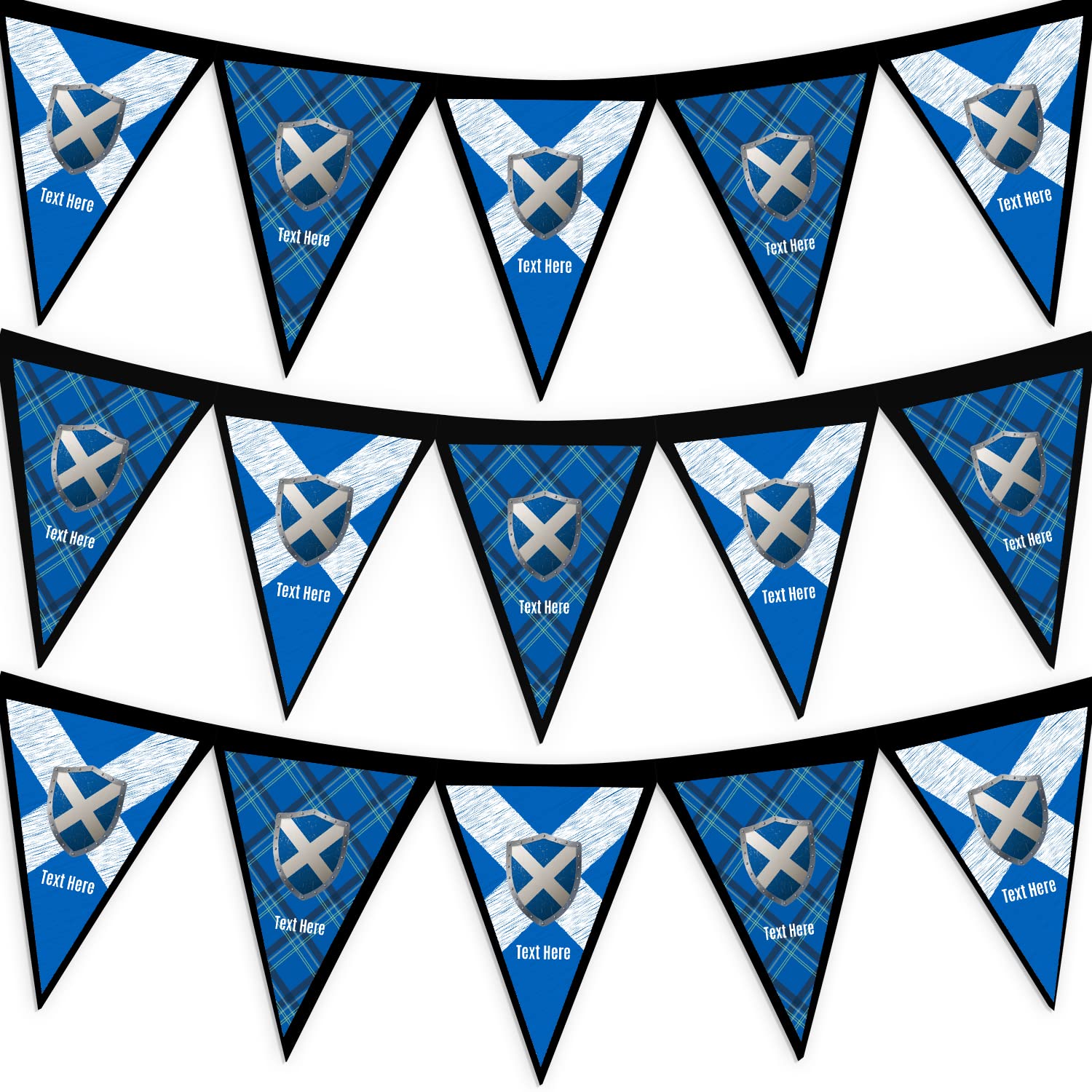 Scotland Flag Fabric Triangle Bunting | Personalised Bunting | Party Decoration | Scottish Saltire Garland | Bunting Banner | Street Party Decorations