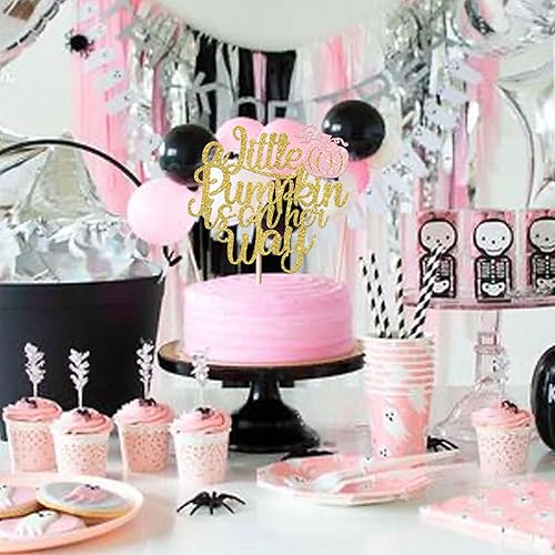 Miniatura 6 de 1 paquete de decoración para tartas con purpurina con temática de otoño, revelación de género, selección de pastel de calabaza, decoración de pastel