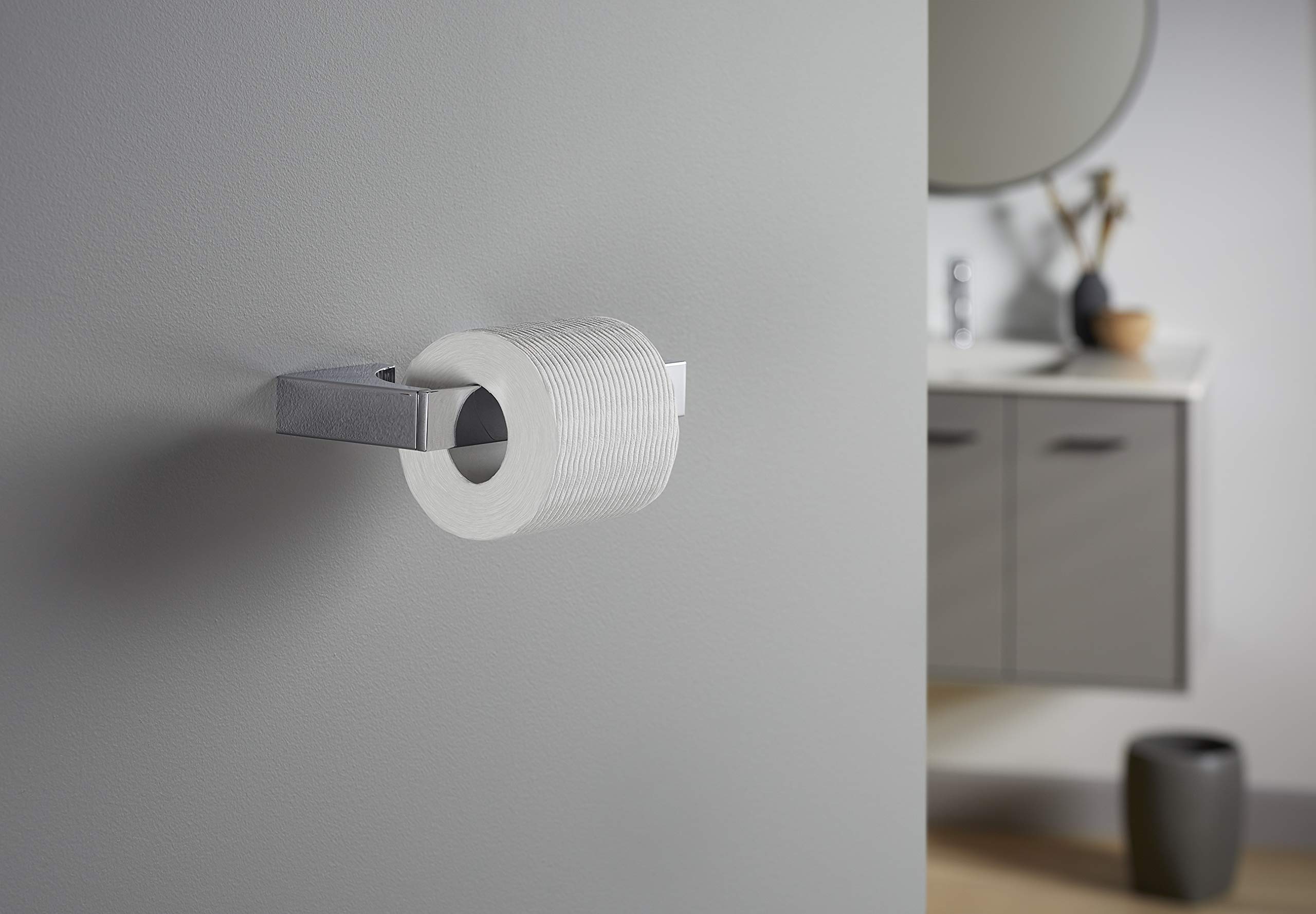 Kohler Minimal Toilettenpapierhalter – Chrompoliert, Schlichtes Design, Verdeckte Montage