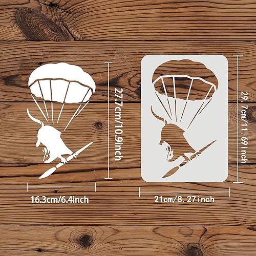 Miniatura 2 de FINGERINSPIRE Banksy - Plantilla de rata paraguda de 11.7 x 8.3 pulgadas, plantilla de plástico para pintar sobre madera, piso, pared y azulejos