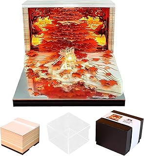 MACTANO 3D Art Calendar Memo Pad 2026, Creative Time Piece Calendar New Maple Tree Rip Away Paper Carving Sticky DIY Note