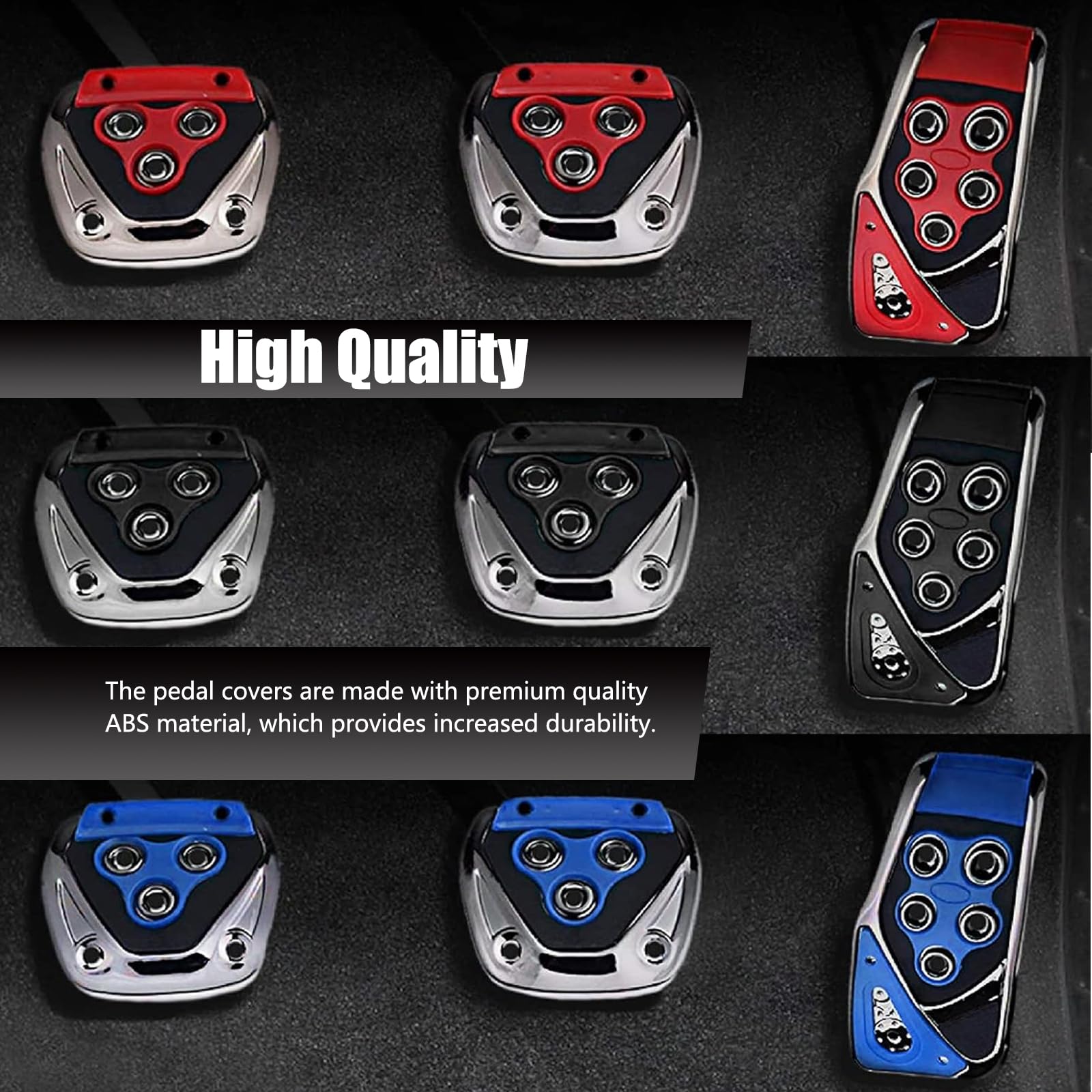 Universal Non-Slip Automatic Gas Brake Foot Pedal Pad Cover Car Accessories -Red - Foto 3