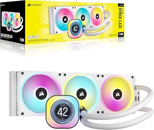 Miniatura 9 de CORSAIR iCUE Link H150i - Enfriador líquido de CPU - AIO de 14.173 in - Ventiladores QX120 RGB - Pantalla LCD IPS de 2.1 pulgadas - Compatible con