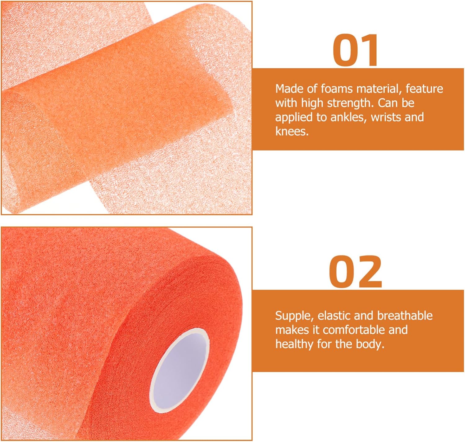 KICHOUSE 4rolls Elastic Sports Wraps Shockproof Athletic Tapes for Joint Support Breathable Material for Athletes and Sports Teams