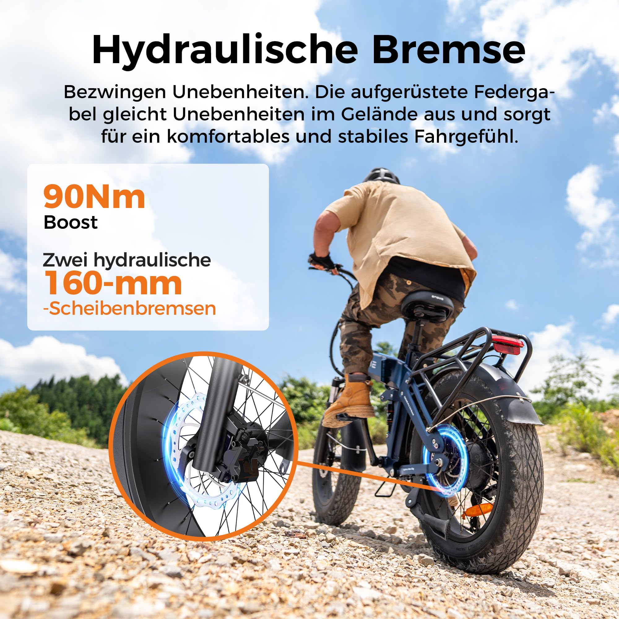 ENGWE E Bike Klapprad, 48V 15Ah Akku bis 130km, Drehmomentsensor & Faltbares Design mit Hydraulische Bremsen sowie APP für Jedes Gelände, Engine PRO 3.0 Boost
