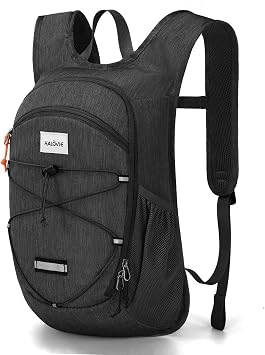 HALOVIE 15L Foldable Hiking Backpack Phone Pocket Lightweight Travel Daypack Shoulder with Chest Strap Small Packable Pack for Walking Women Men Black