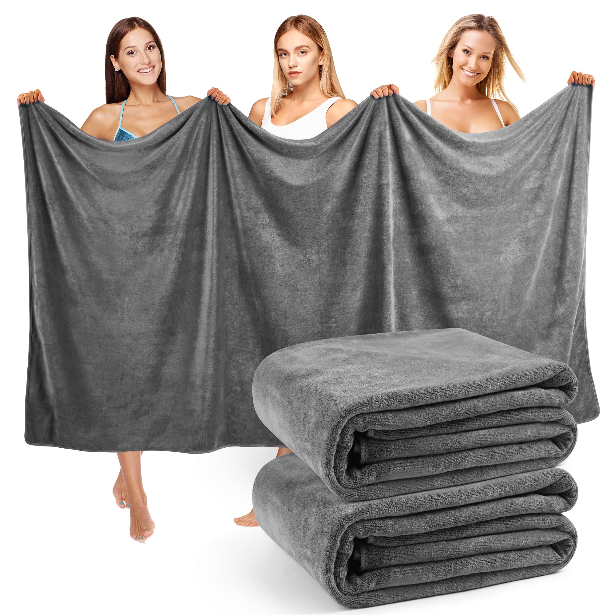 Duży ręcznik kąpielowy XXL, 100 x 200 cm, duży ręcznik do sauny i ręcznik kąpielowy o gramaturze 420 g/m² - ręcznik do sauny i do sauny jako ręcznik plażowy - bardzo chłonny i miękki, dla kobiet i