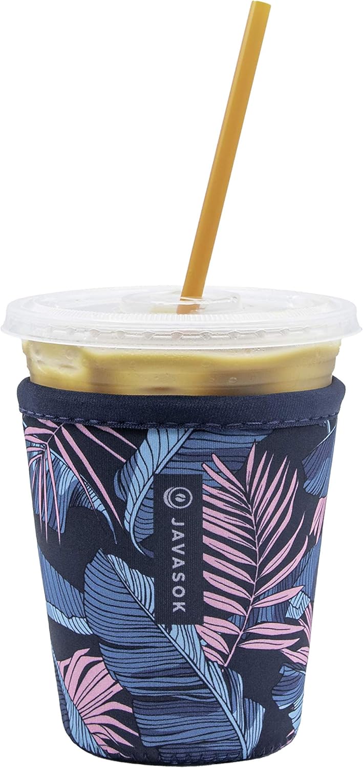 Java Sok Reusable Neoprene Insulator Sleeve for Iced Coffee Cups (Diamond Back,"Medium, 24-28oz"): Home & Kitchen
