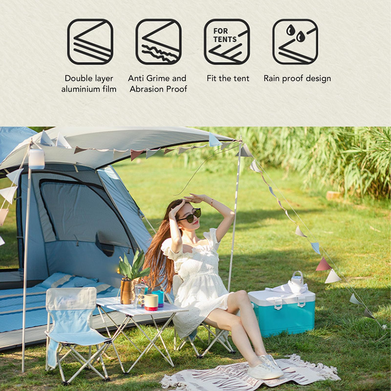 Sonew Taburete de Camping Plegable de Aluminio, Silla Portátil Ligera, para
