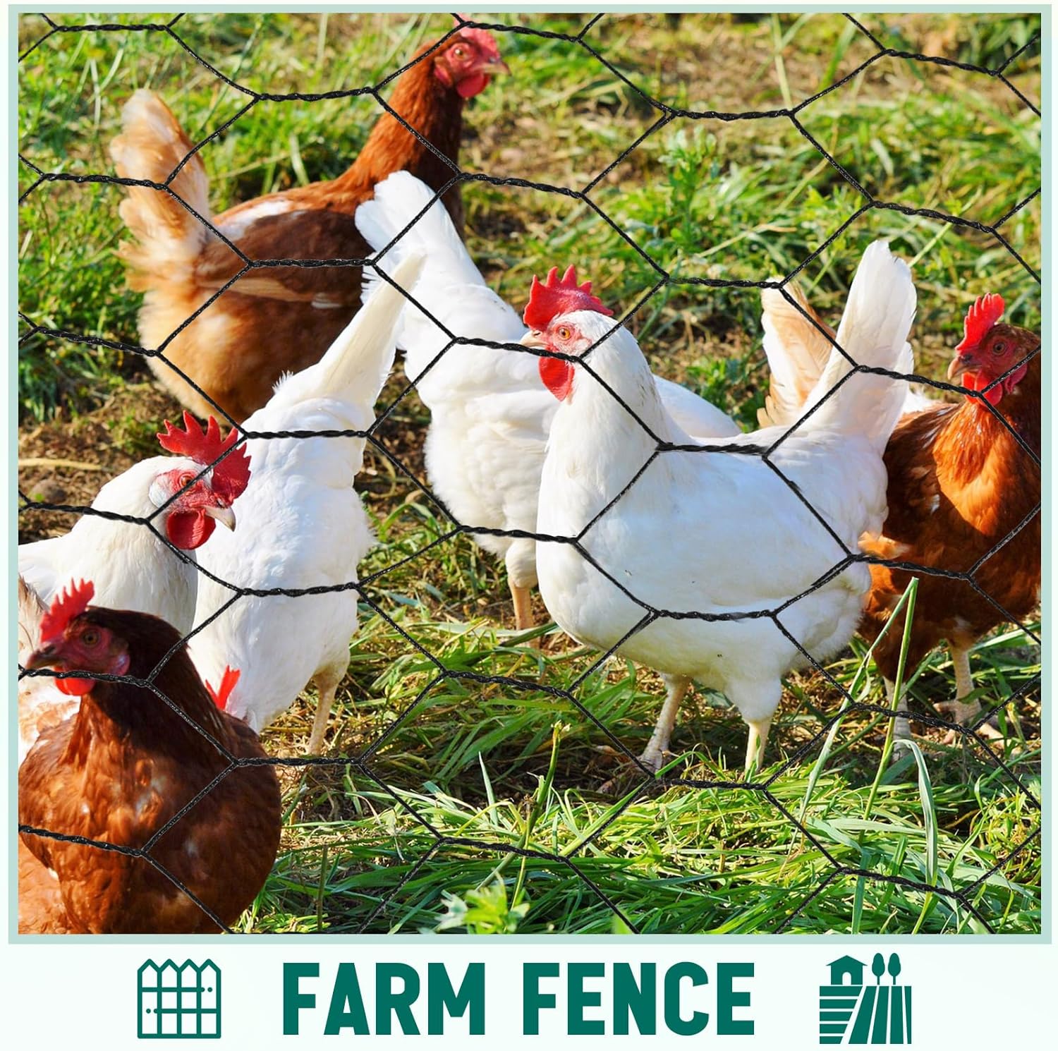 36 in x 300 ft Chicken Wire Mesh Fencing for Floral Garden, 23 Gauge Black Galvanized Steel Wire, 1 Inch Hexagonal Hardware Cloth Netting for Farm Crafts Poultry Coop Barrier Rabbit Cage