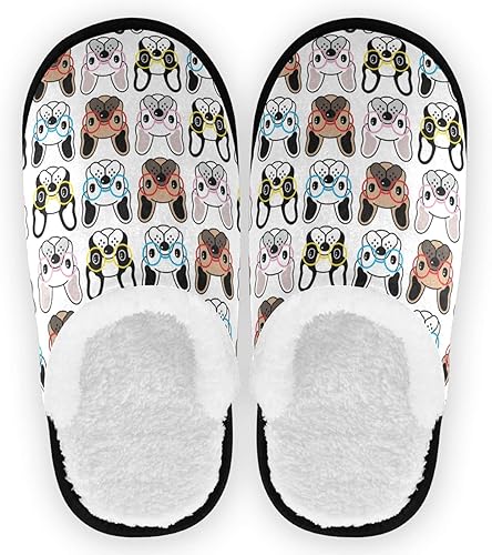 visesunny Pantuflas de forro polar mullidas acogedoras para mujeres y hombres, Bulldog francés, espuma viscoelástica suave, zapatos de casa para
