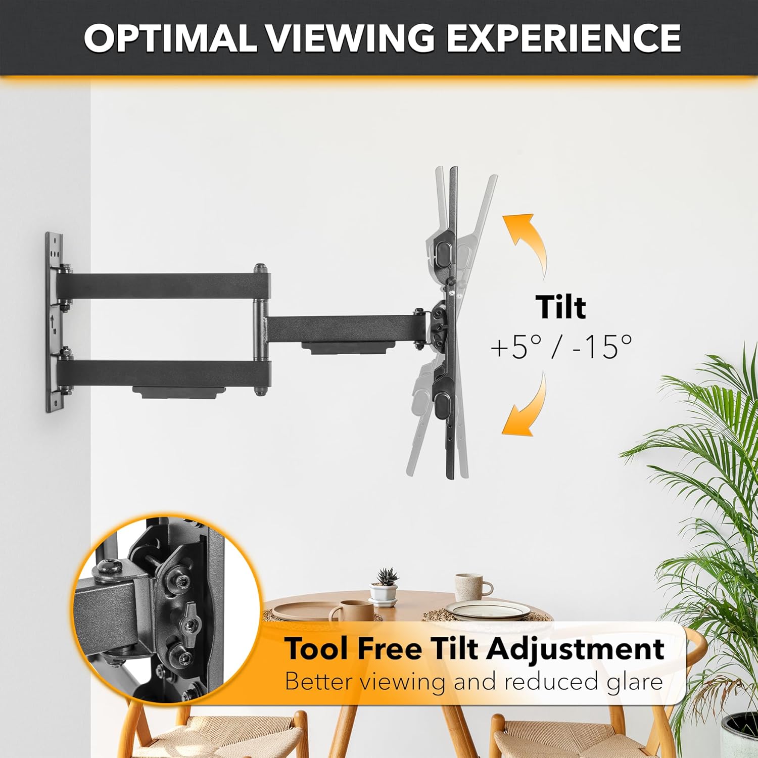 CondoMounts TVA8144 | Heavy Duty Full Motion TV Wall Mount for 32-65 Inch TVs | Holds 110lbs | Best Corner Mount