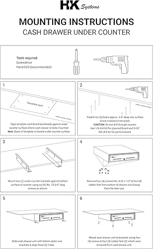 Miniatura 9 de HK SYSTEMS Soporte de montaje inferior para cajón de efectivo HKSYSTEMS 18"