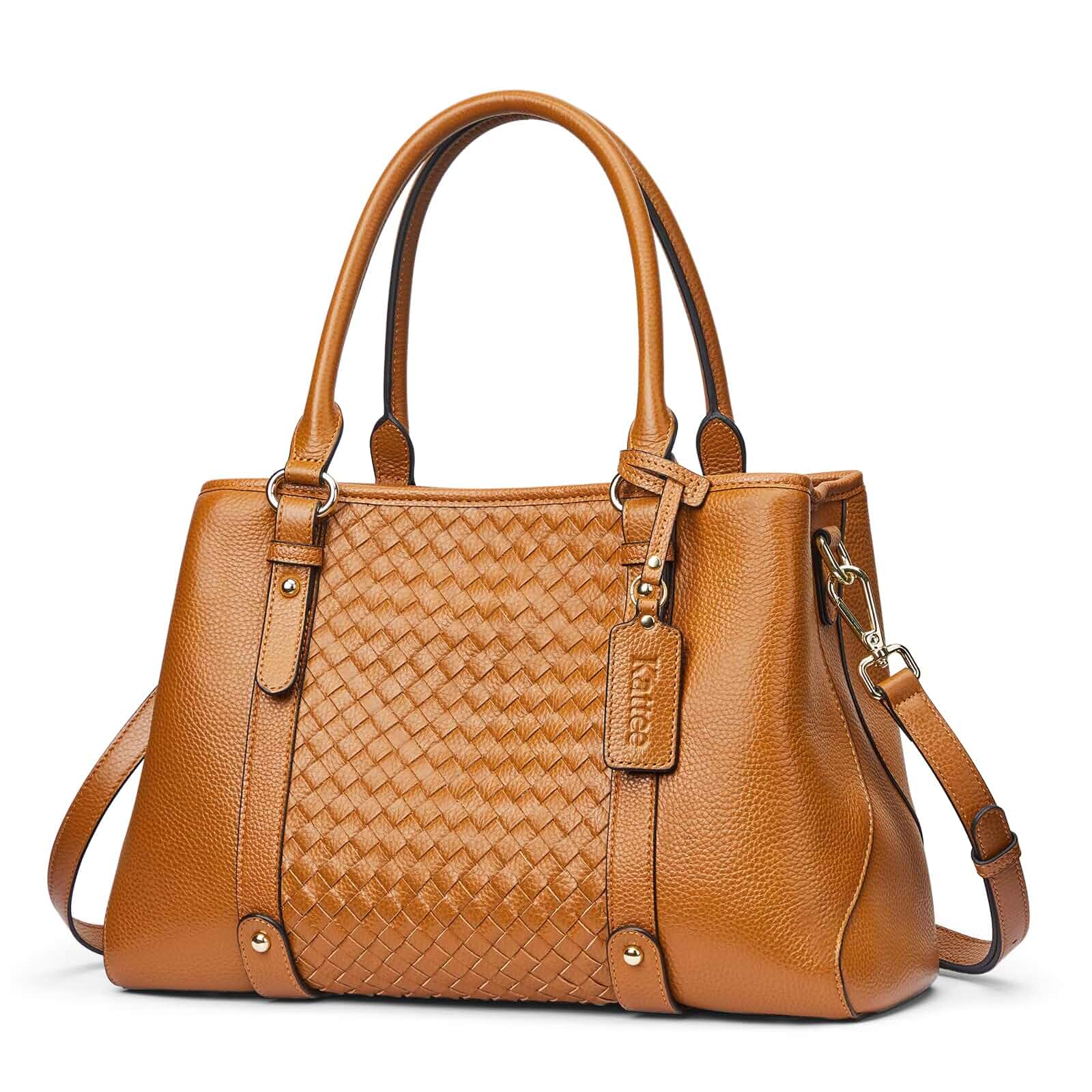 KatteeWomen Soft Leather Satchel Top Handle Crossbody Soft genuine leather hobo with top handle, shoulder strap, and versatile style for work,commuting,shopping,and travel.