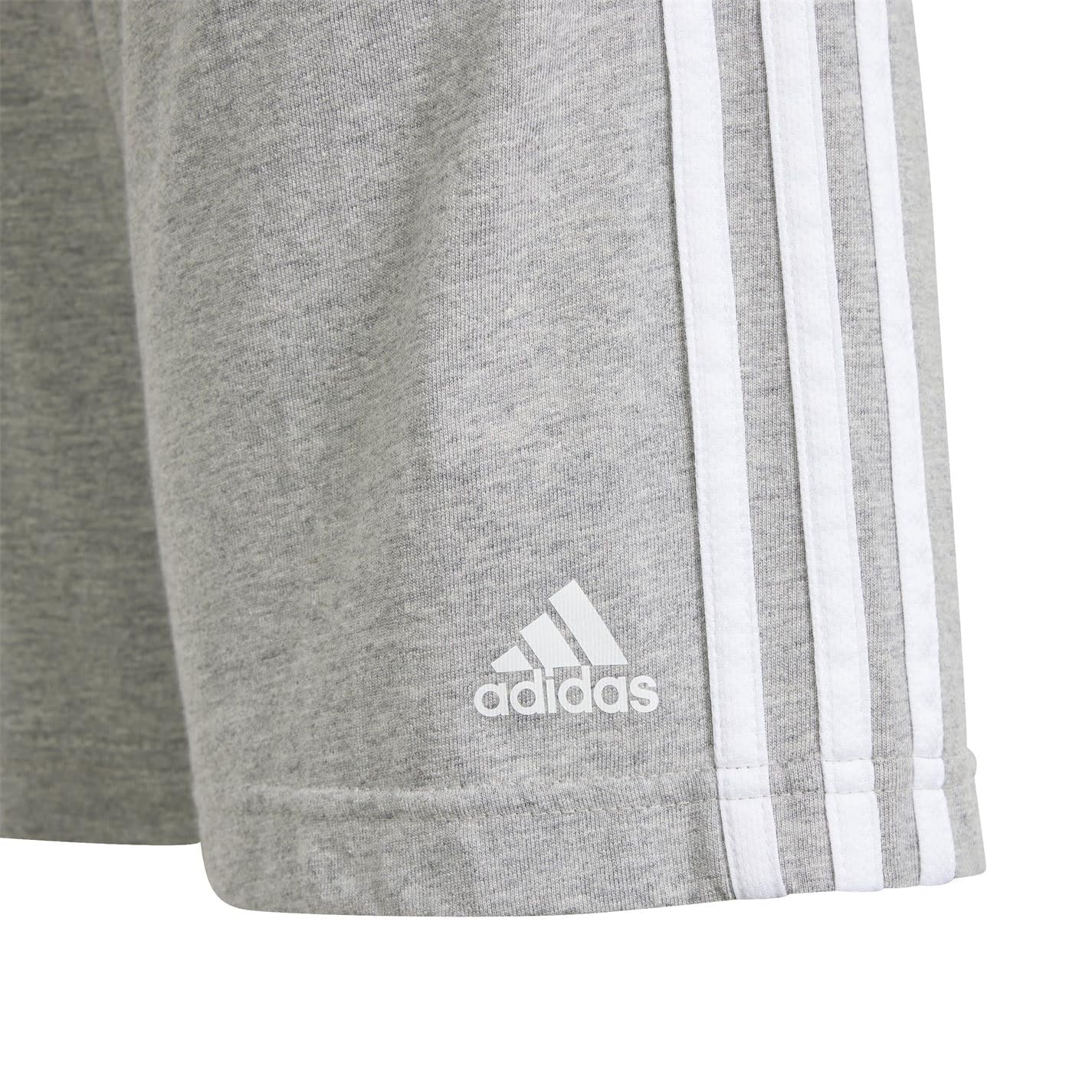 adidas Unisex Kinder Essentials 3-Stripes Knit Shorts, medium Grey Heather/White, 9-10 Years