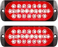 Vista 2 de Partsam 4 luces LED blancas de 4.4 pulgadas, 24 luces LED laterales de remolque, IP67, carcasa de aluminio, impermeable, para montaje en superficie