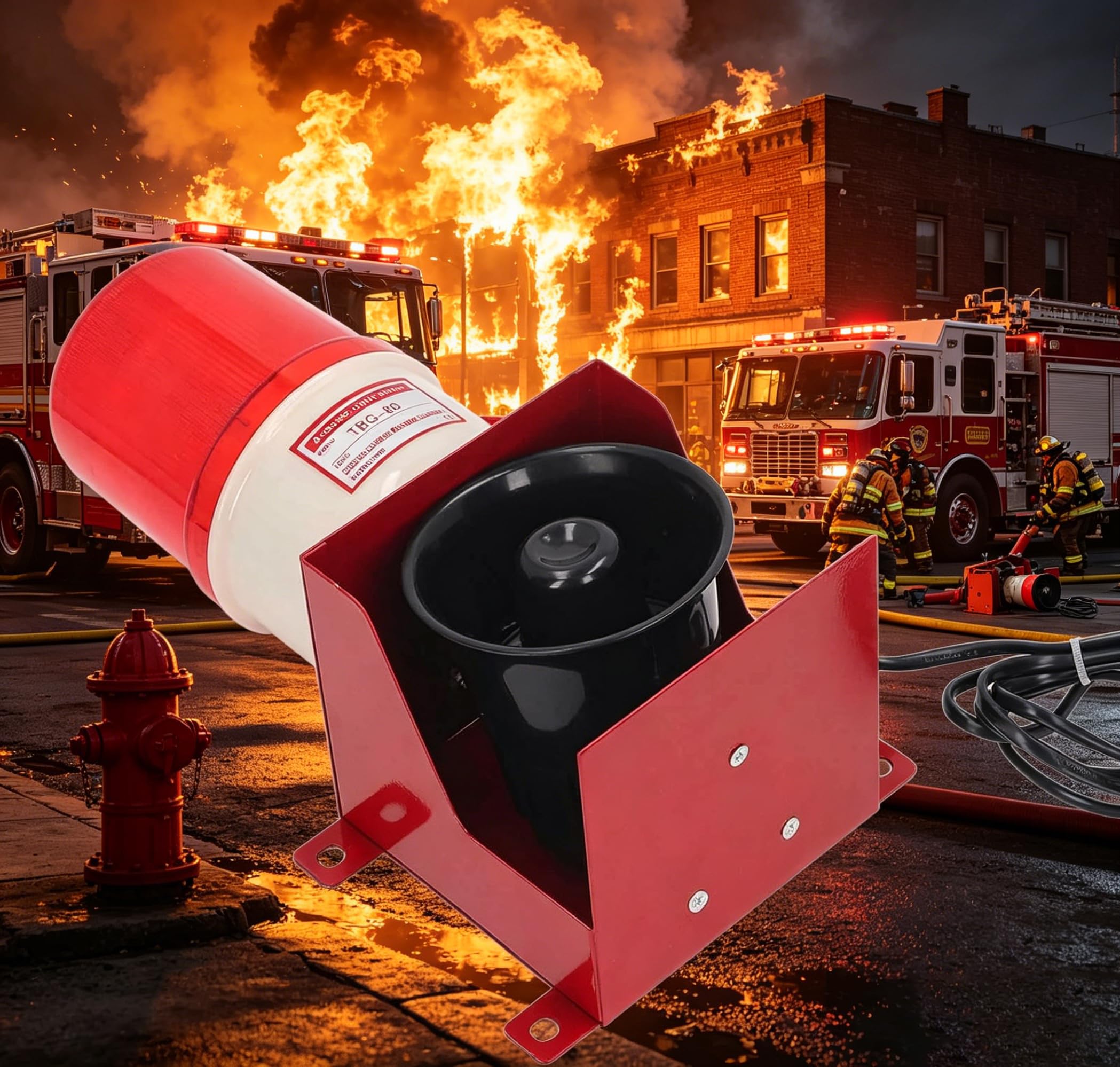 Alarma de Sirena Industrial, Sirena Alarma 120 dB, Luz de Advertencia LED IP65 Impermeable, Avisador de Seguridad con Luz Estroboscópica, para Interior y Exterior(Enchufe UE 220 V)