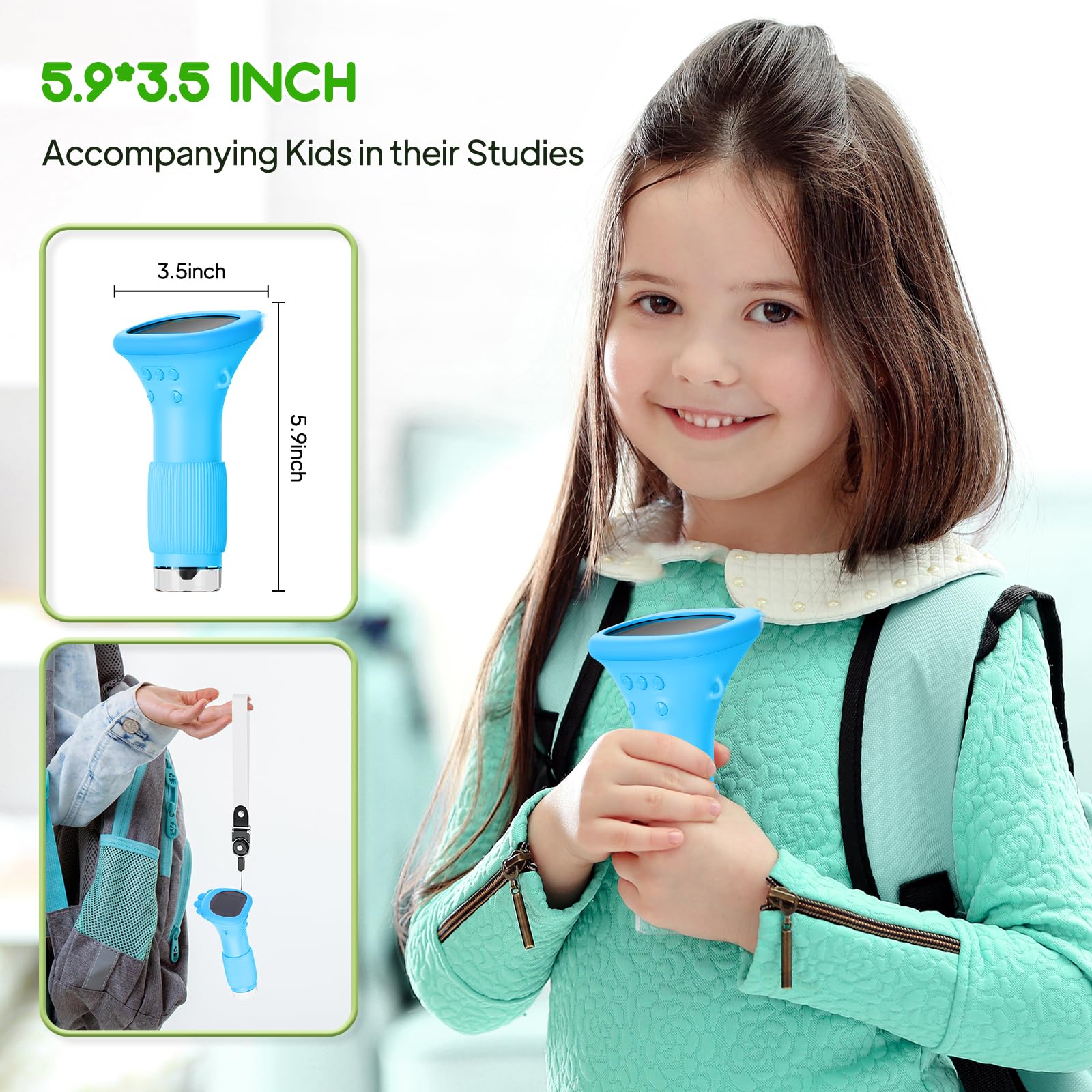 Microscopio per bambini, Ashfly 1000X microscopio tascabile con schermo IPS da 2,0" USB Microscope lente d'ingrandimento, 8 luci LED, collegamento a PC, mini microscopio per bambini per Pasqua