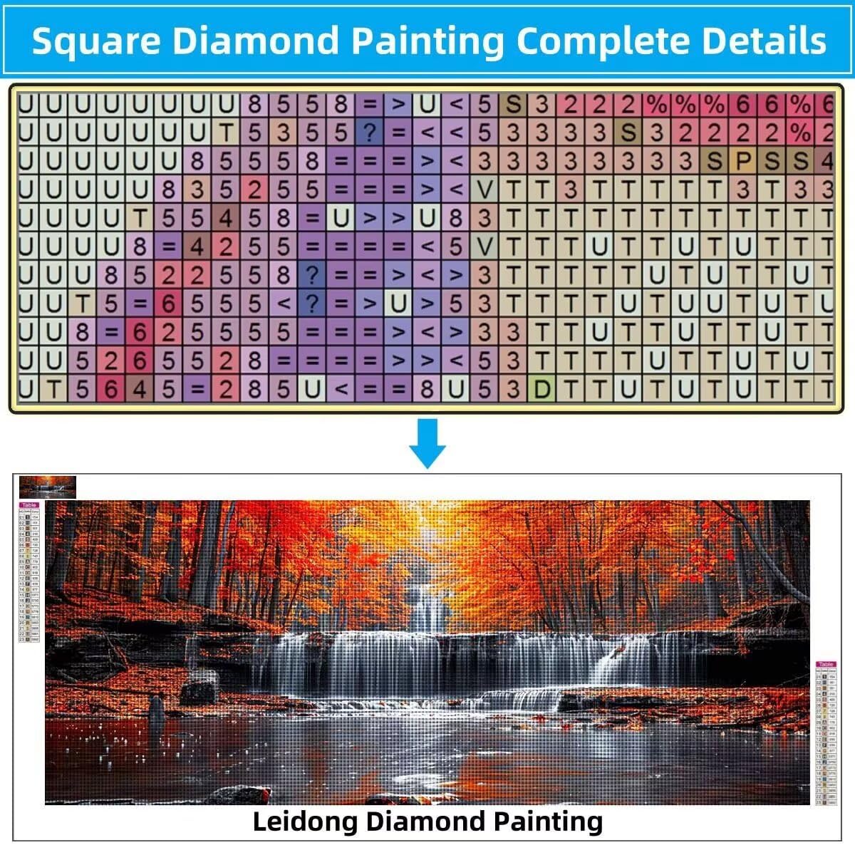 5D DIY Zestaw do malowania diamentowego lasu, wodospad, diament, kryształowy ścieg krzyżykowy do dekoracji domu, pełny zestaw do malowania diamentowego, puzzle diamentowe rzemiosło dla dorosłych