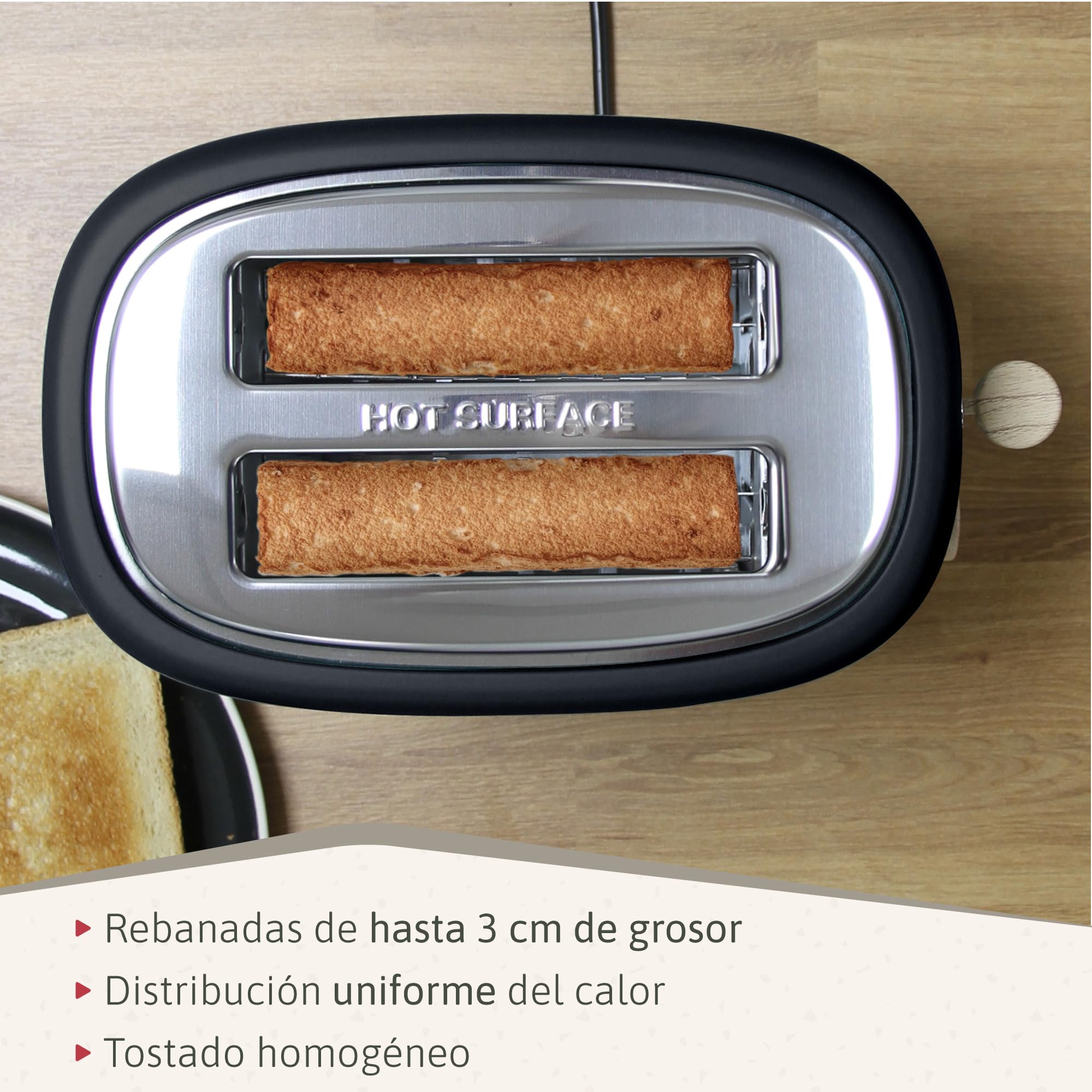 briebe Nordic Set Tostadora Pan Ranura Ancha 2 Rebanadas, 6 Niveles Tostado + Hervidor Agua Eléctrico 1,7L Inalámbrico, 2200W Ebullición Rápida, Libre BPA, Pack Desayuno Diseño Nórdico, Negro