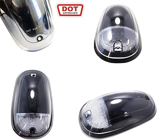 Miniatura 3 de iJDMTOY Kit de 5 luces LED ámbar de lente transparente para techo de cabina compatible con Dodge RAM 1500 2500 3500 Ford F-Series ChevyGMC camiones,