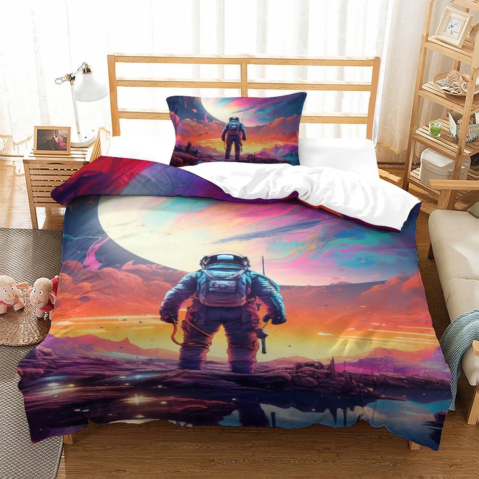 Parure de lit enfant astronaute 3D le cadeau idéal pour chambre de garçon ou fille