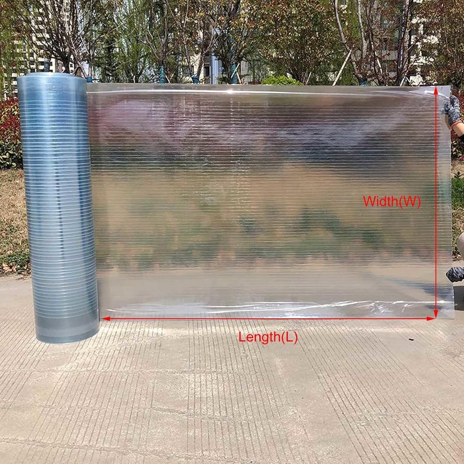 Polycarbonate Roofing Sheet Greenhouse Panels, Greenhouse Roof Covering UV Resistant Rainproof Plastic Roofing for Gardening, Farming, Sunroom, Chicen Coop ( Color : WxL , Size : 4x9.8ft(1.2x3m) )