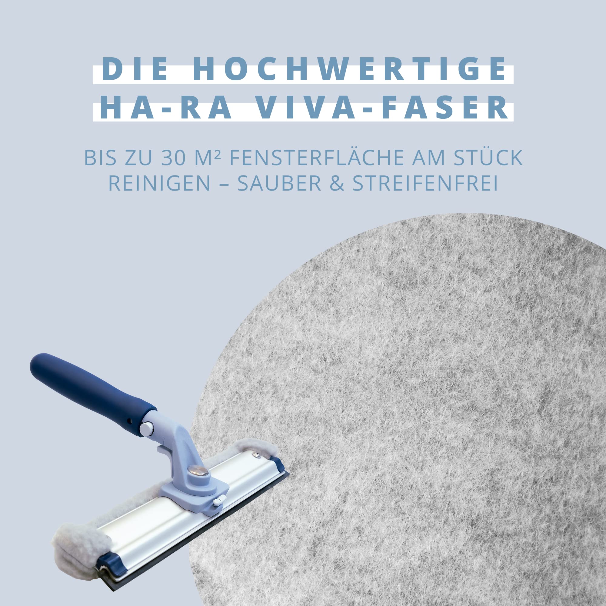 Ha-Ra Fensterwischer ERA 32 cm I All-In-One Abzieher & Einschäumer I Aluminium-Schiene I 30 m² Fensterfläche am Stück reinigen mit der Viva-Faser I hochwertiger Fensterreiniger