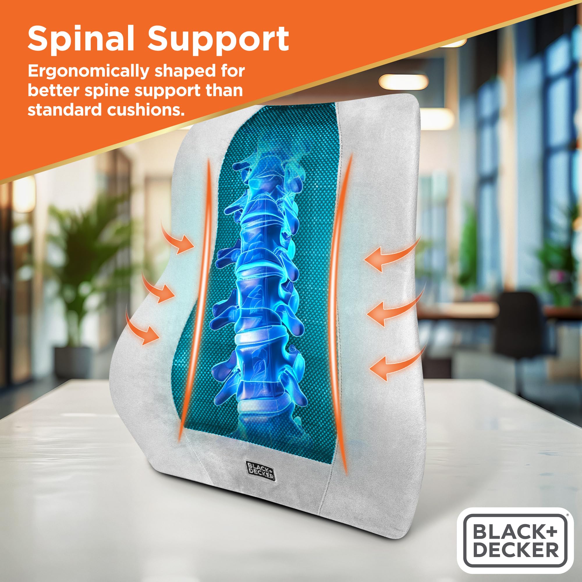 Amazon.com: BLACK+DECKER Memory Foam Lumbar Support Pillow with