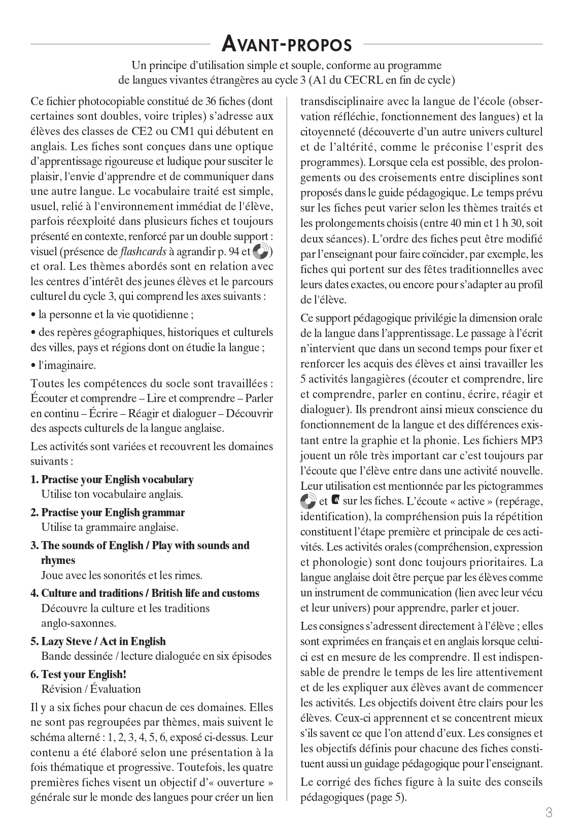 Anglais - Cycle 3 - Niveau 1 (+ ressources numériques)