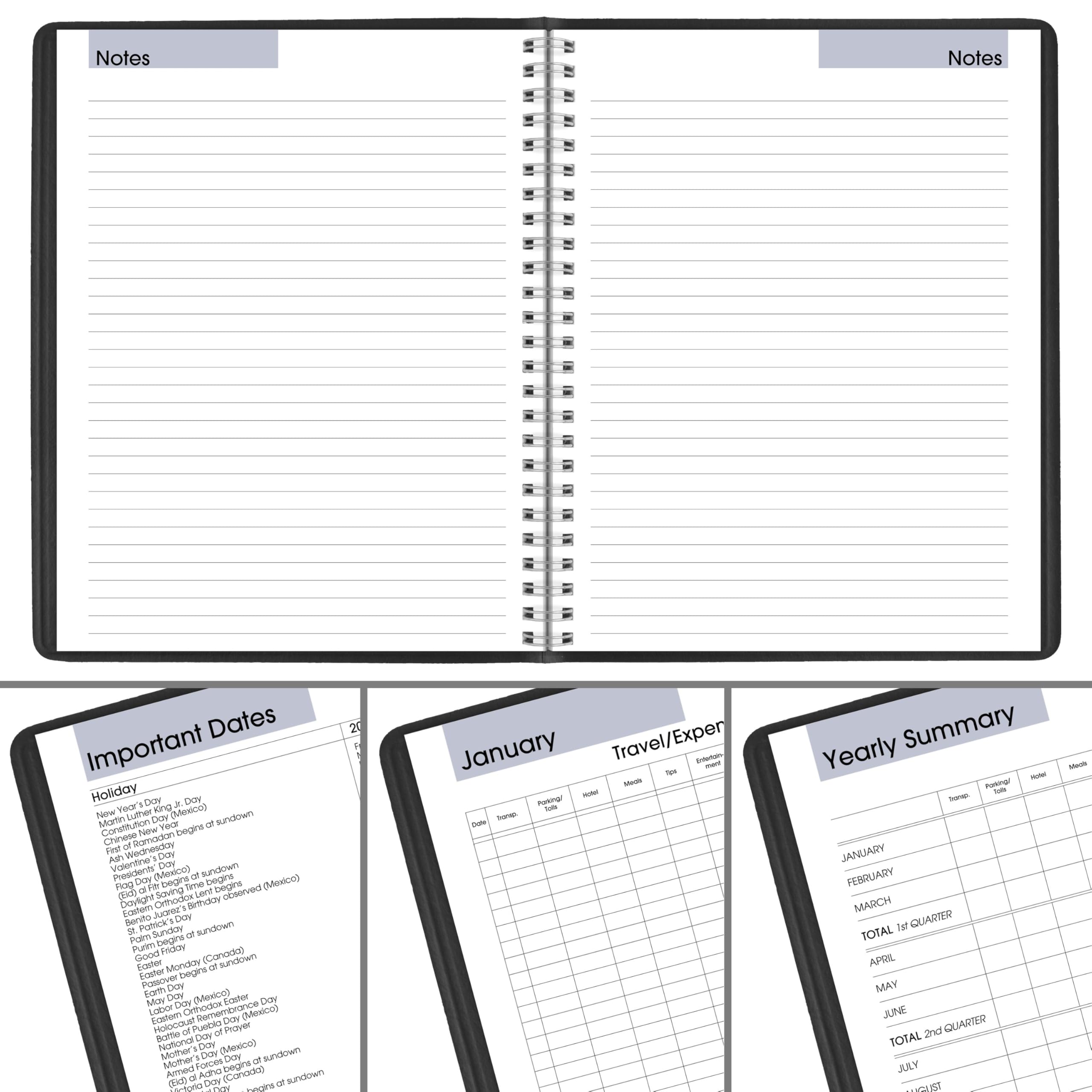 AT-A-GLANCE Tagesplaner 2027, Wochen- und Monatsplaner, 17,8 x 22,2 cm, Softcover, Schwarz (G5460027)