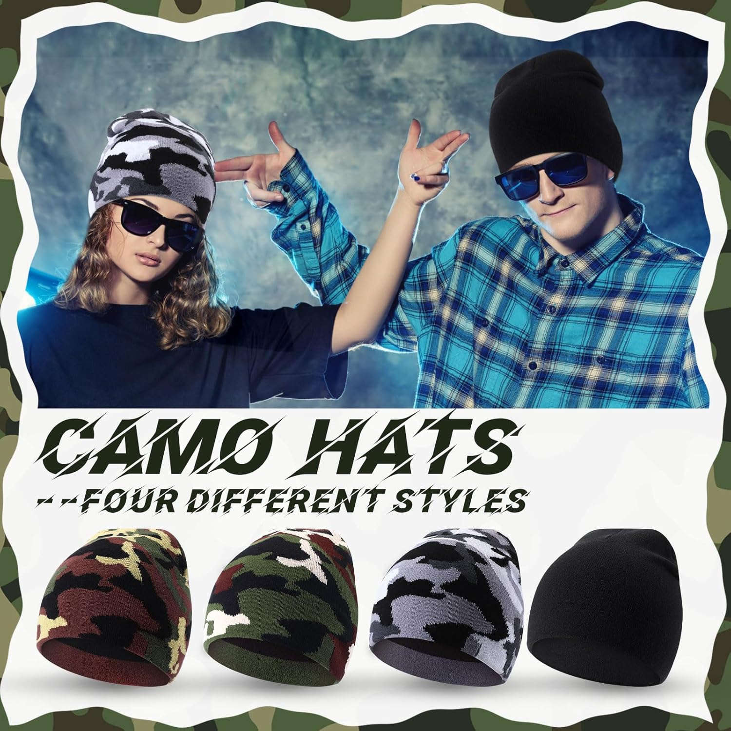 Ramede 4 Pcs Y2k Beanie - Double Sided Graphic Beanies for Men and Women, Acrylic Knitted Y2k Hats Accessories - Image 7