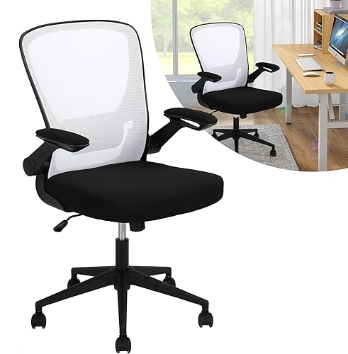Miniatura 9 de BLKMTY Silla ergonómica de oficina para el hogar, silla giratoria de malla transpirable, silla de escritorio con soporte lumbar, silla de