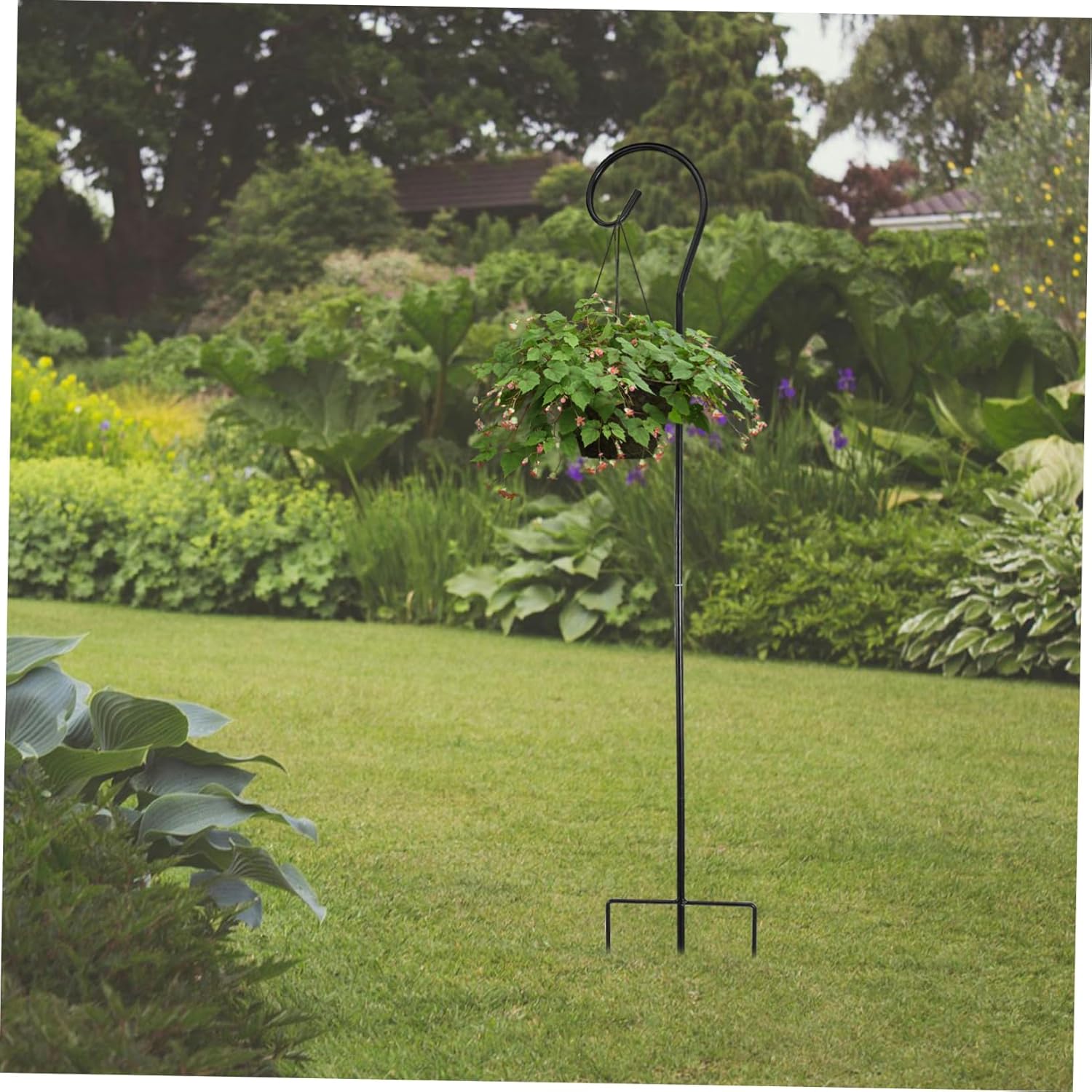 VANZACK 5pcs Ground Shepherd Hook for Hanging Plants Removable Garden Stake for Bird Feeders and Lanterns Outdoor Decor Elegant Wedding Aisle Support
