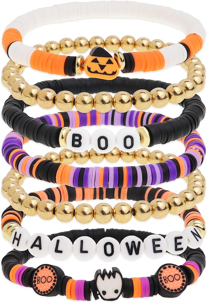 Amazon.com: BXDA Halloween Heishi Stack Bracelets for Women, Cute