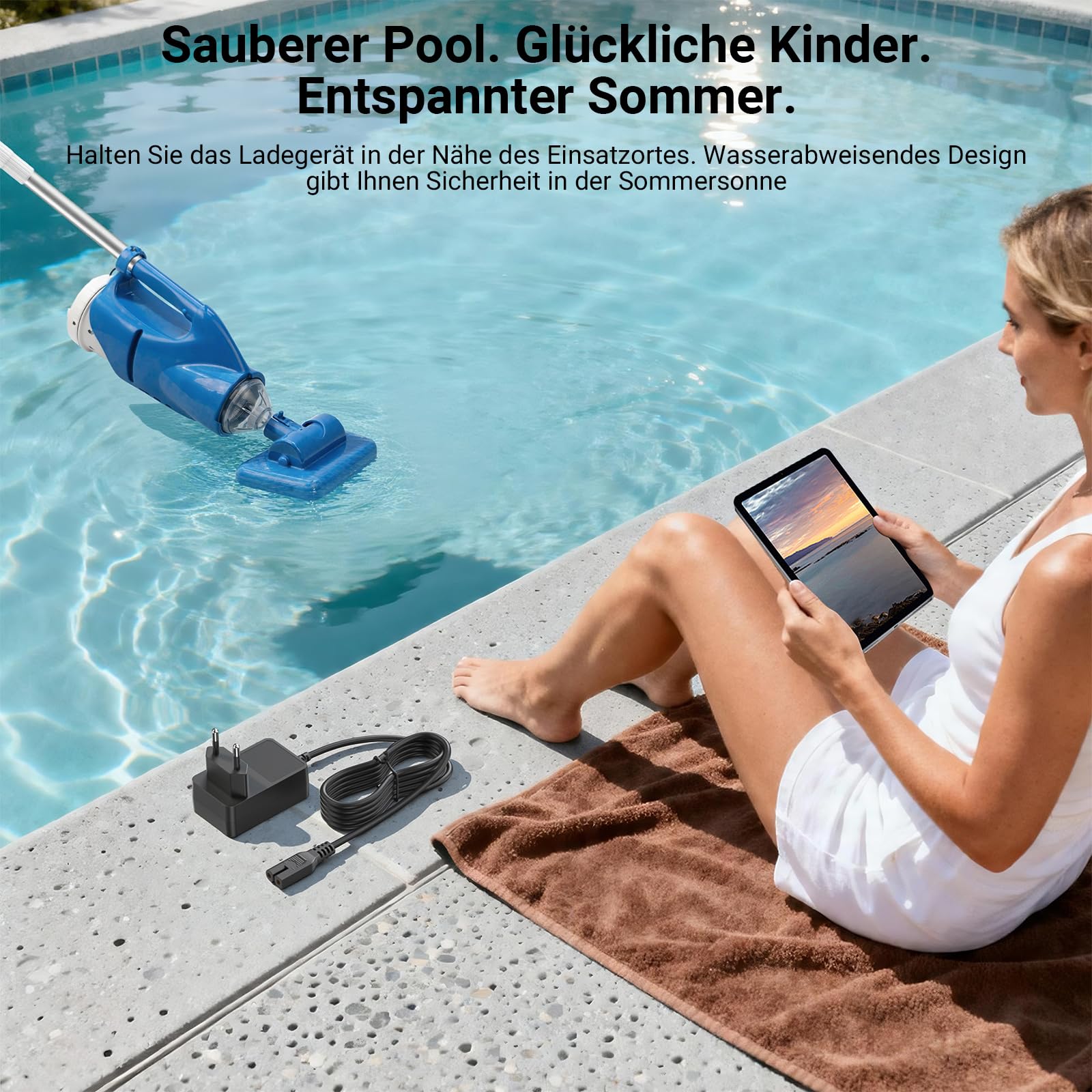 8.4V Ladegerät für Poolsauger Kompatibel mit Pool Blaster Catfish Li Ultra 21051DL/22151EL/26051SL Poolroboter Schwimmzubehör Netzkabel DC-Adapter