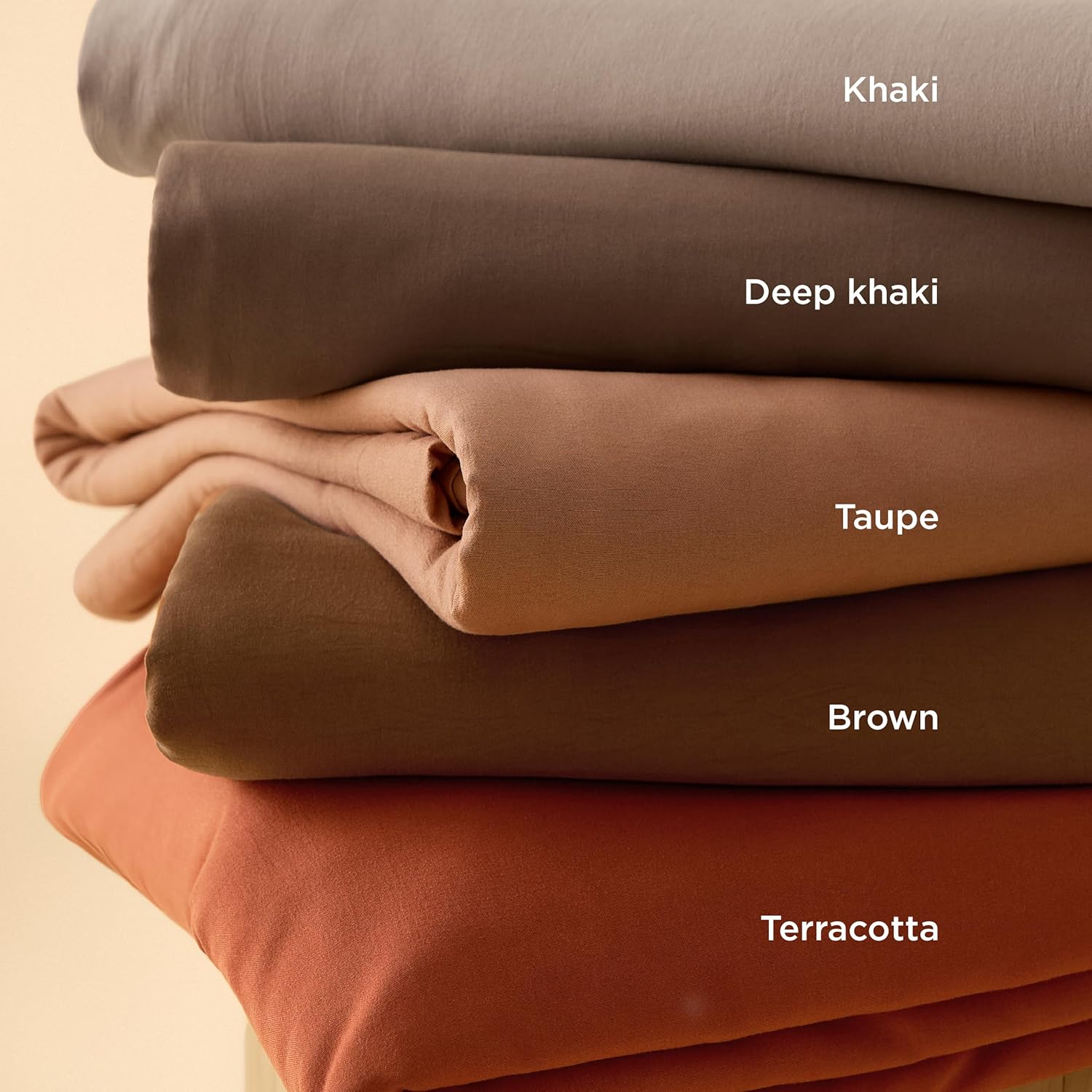 Bedsure Deep Khaki Duvet Cover King Size - 3 Pieces Prewashed Cotton-Like Extra Soft Bedding Set, Includes 1 Duvet Cover 104x90 Inches with Zipper Closure & 2 Pillow Shams, Comforter Not Included - Image 9