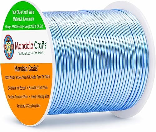 Vista 254 de Mandala Crafts - Alambre de aluminio anodizado de calibre 10 para manualidades de joyería - 32 pies de alambre flexible de cobre coloreado - Doble