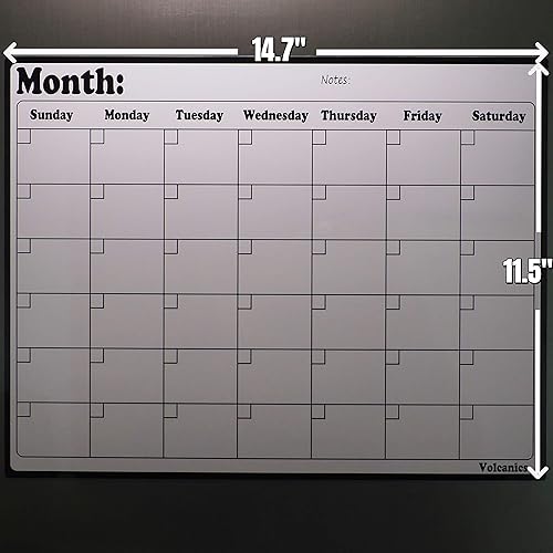Miniatura 2 de Volcanics Calendario de nevera magnética pizarra blanca de borrado en seco para planificadores de refrigerador, 11.5 x 14.7 pulgadas