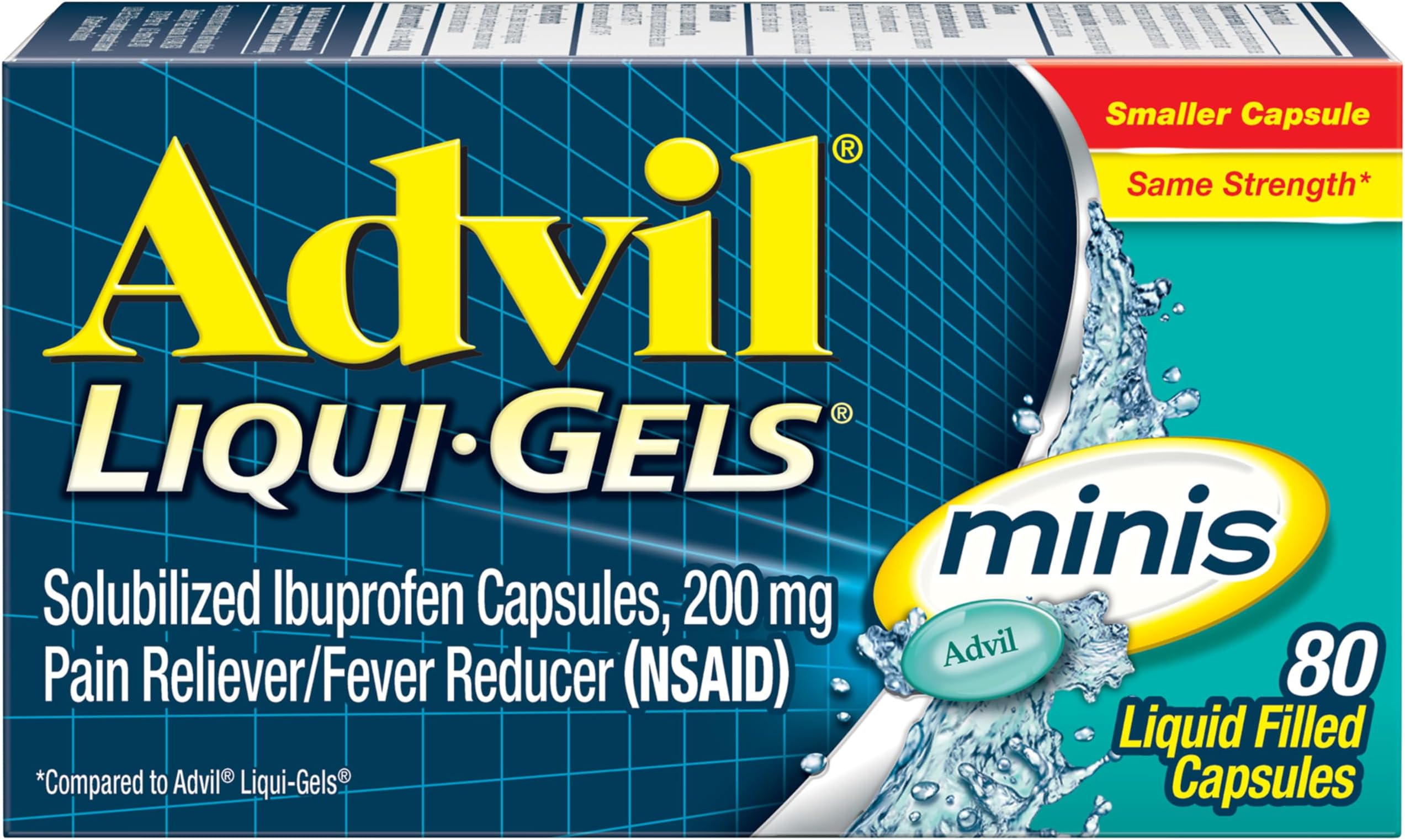 Advil Temporary Pain Relief Liquid Filled Capsule (80 Pieces)
