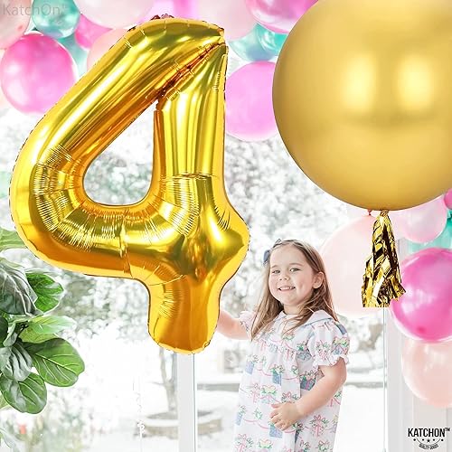 Miniatura 1218 de KatchOn, Globo dorado gigante del número 8 de 40 pulgadas, globo dorado del número 8 para decoraciones de cumpleaños de 8 años para niñas