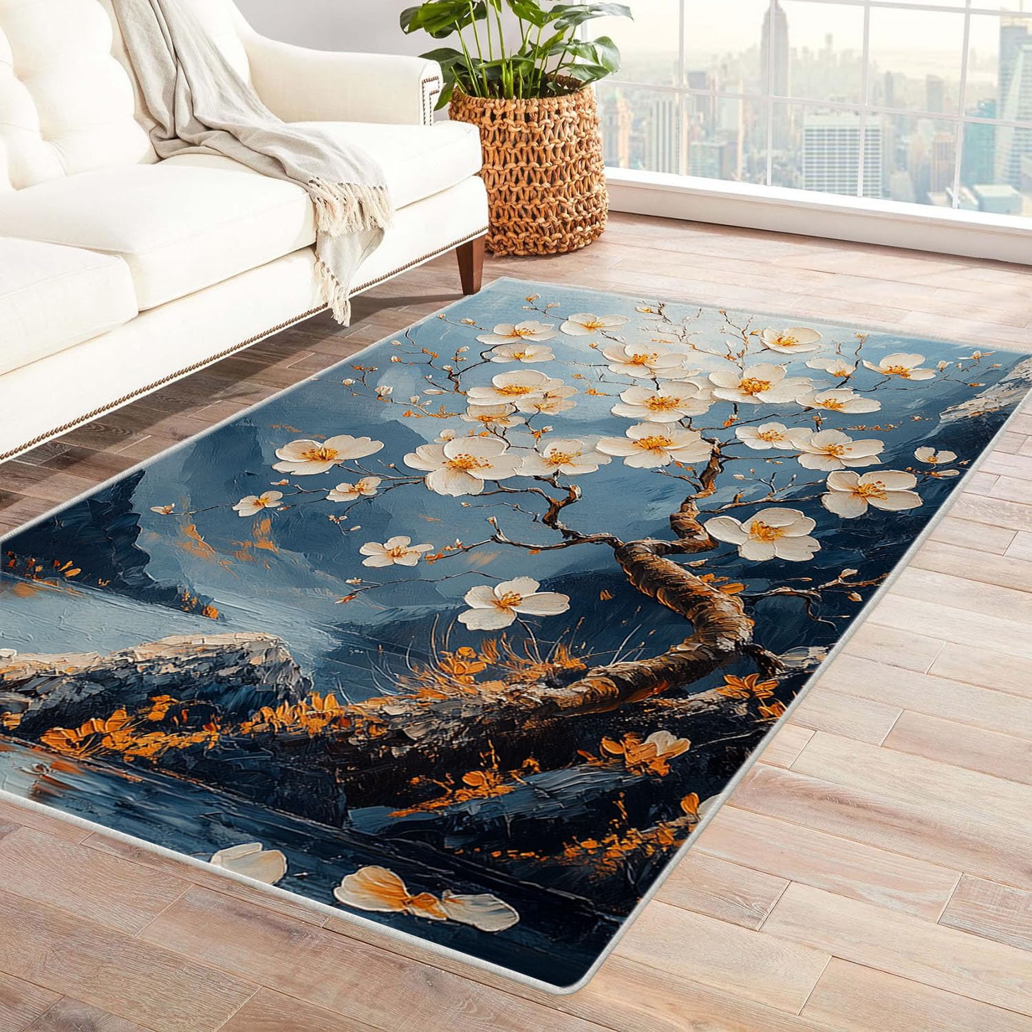 Tapis pour enfant poils ras blanc pour salon et chambre fille