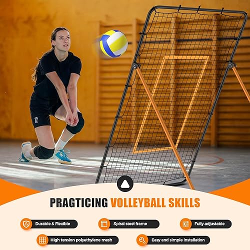 Miniatura 6 de Volleyball Rebounder Net-Portable 7x4 ft Training Equipment for Spike and Smash Practice5 Rebound Angles Custom Target Area for Volleyball Sports