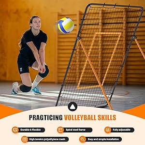 Volleyball Rebounder Net-Portable 7x4 ft Training Equipment for Spike and Smash Practice5 Rebound Angles Custom Target Area for Volleyball Sports Training