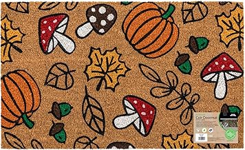 JVL Latex Backed Coir Entrance Doormat 45x75cm - Autumn