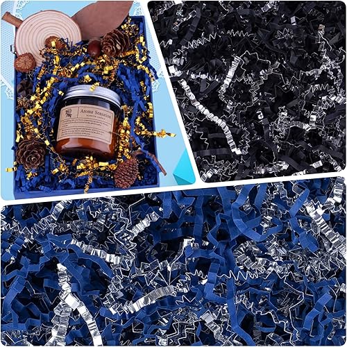 Miniatura 56 de Relleno de papel de corte arrugado de 8 onzas (1/2 libras), envoltura de regalo y relleno de cesta de regalo para Navidad, Halloween y decoraciones