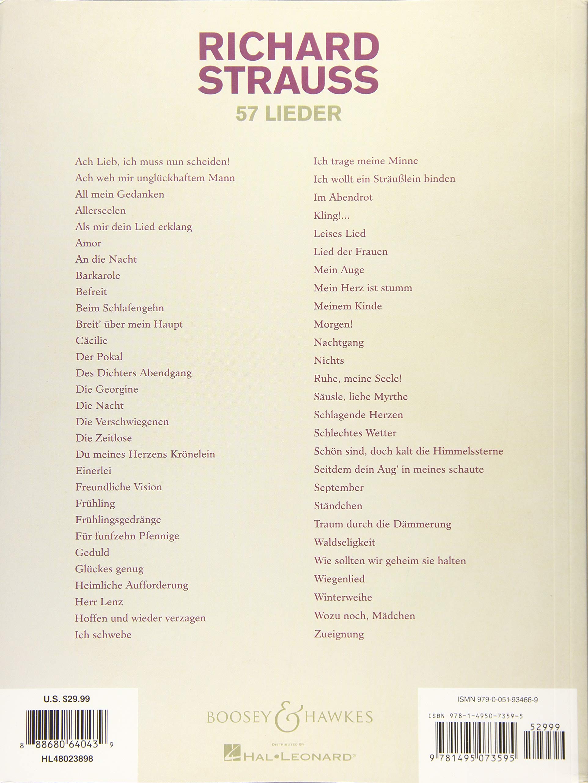 57 Lieder: For High Voice and Piano