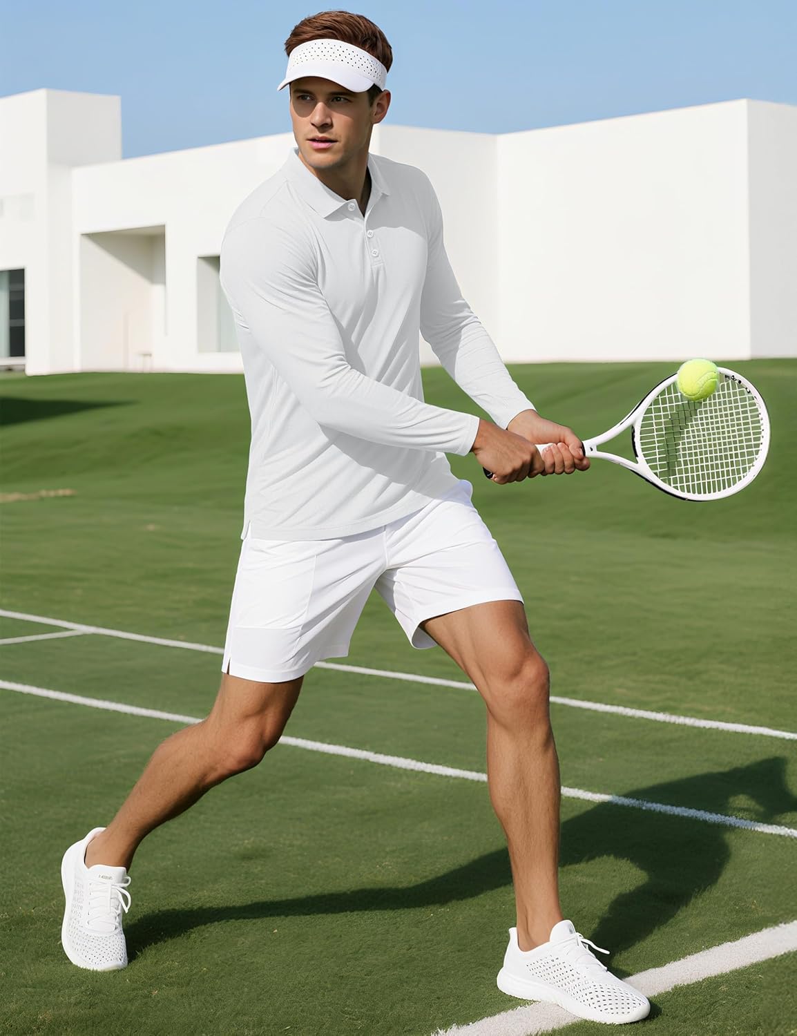 MAGCOMSEN Men's Polo Shirts Long Sleeve Collared Moisture Wicking Performance Golf Athletic Casual Work - Image 3