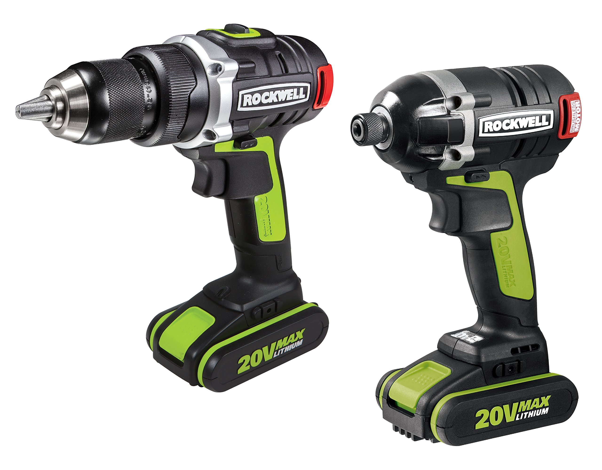 Rockwell Rk1807k2 20v Brushless Drill Impact Driver Combo Kit