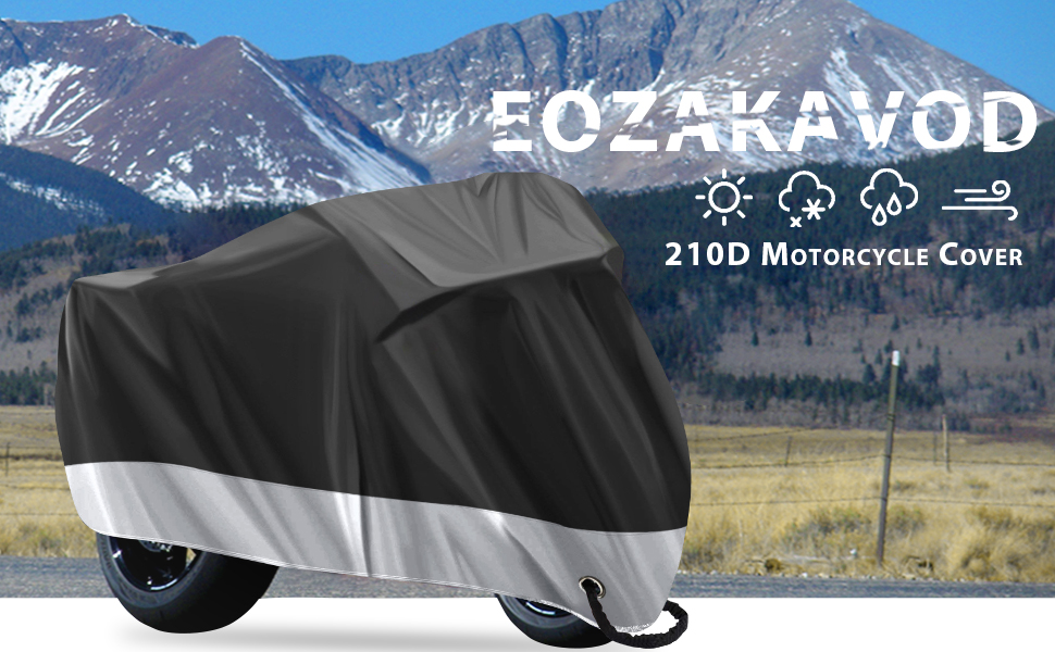 Favoto Housse De Protection Imperméable Pour Moto Couverture 210D Avec Bande Réfléchissante Résistant Aux Poussière Pluie